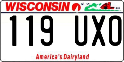 WI license plate 119UXO