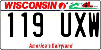WI license plate 119UXW