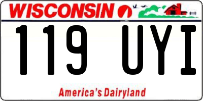 WI license plate 119UYI