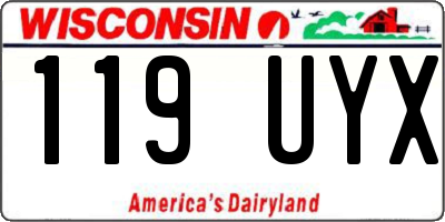 WI license plate 119UYX