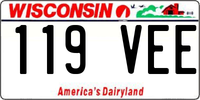 WI license plate 119VEE