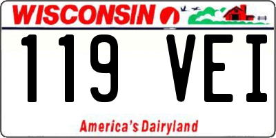 WI license plate 119VEI