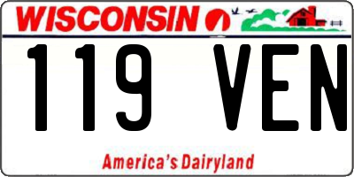 WI license plate 119VEN