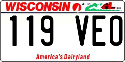 WI license plate 119VEO
