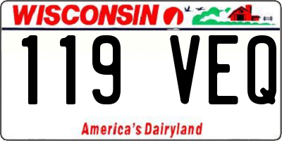 WI license plate 119VEQ