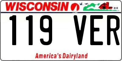 WI license plate 119VER