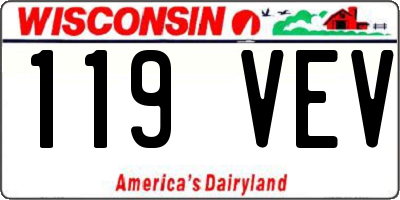WI license plate 119VEV