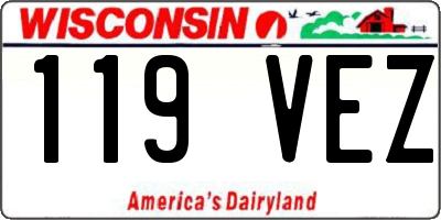 WI license plate 119VEZ