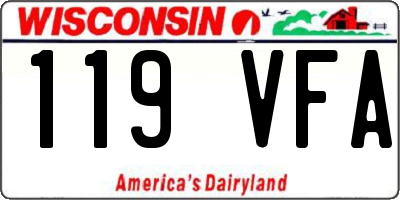 WI license plate 119VFA