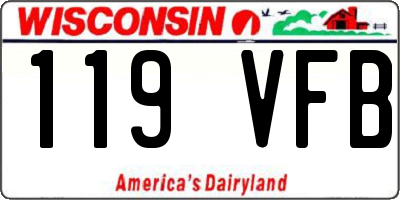 WI license plate 119VFB
