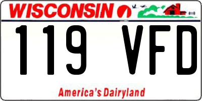 WI license plate 119VFD