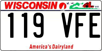 WI license plate 119VFE