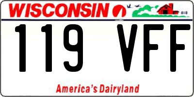 WI license plate 119VFF