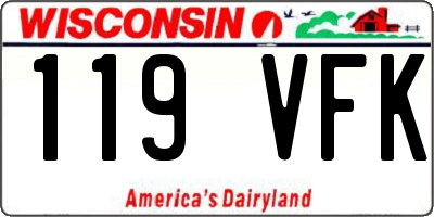 WI license plate 119VFK