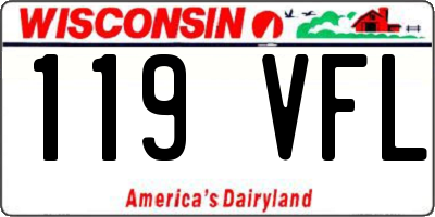 WI license plate 119VFL