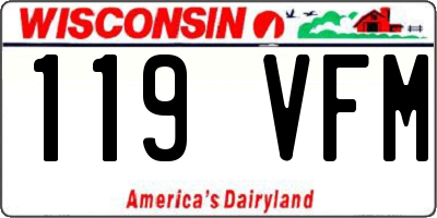 WI license plate 119VFM