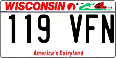 WI license plate 119VFN