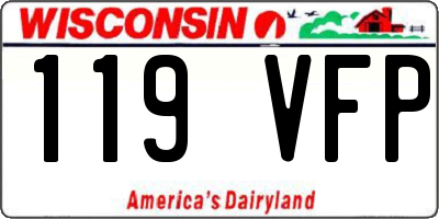 WI license plate 119VFP
