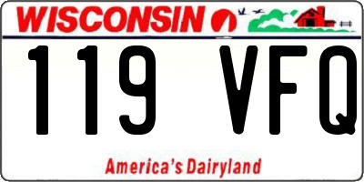 WI license plate 119VFQ