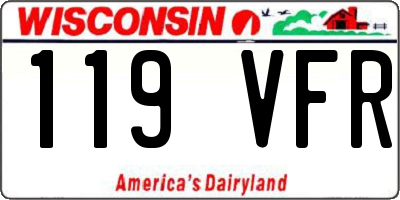 WI license plate 119VFR