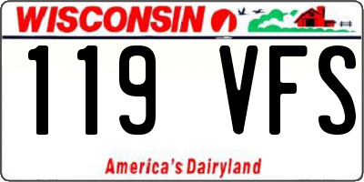 WI license plate 119VFS