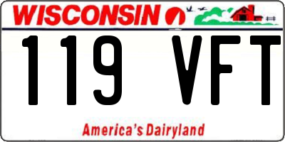 WI license plate 119VFT