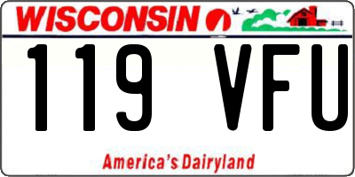 WI license plate 119VFU
