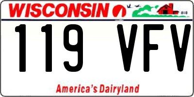 WI license plate 119VFV