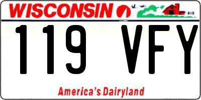 WI license plate 119VFY
