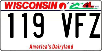WI license plate 119VFZ