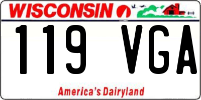 WI license plate 119VGA