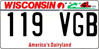 WI license plate 119VGB