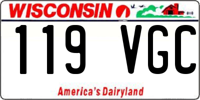 WI license plate 119VGC