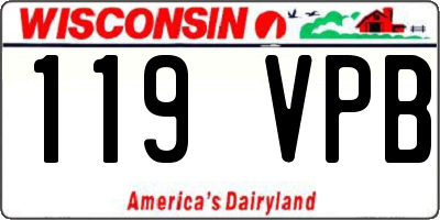 WI license plate 119VPB