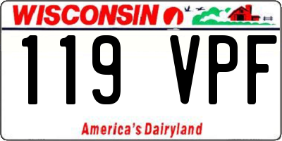 WI license plate 119VPF