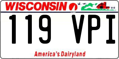 WI license plate 119VPI