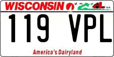 WI license plate 119VPL