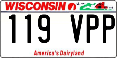 WI license plate 119VPP