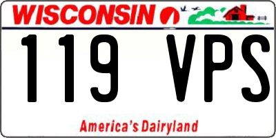 WI license plate 119VPS