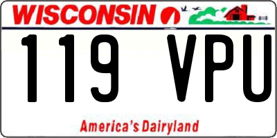 WI license plate 119VPU