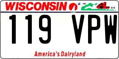 WI license plate 119VPW