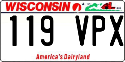 WI license plate 119VPX
