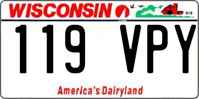 WI license plate 119VPY