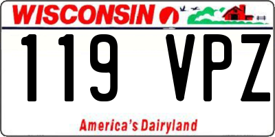 WI license plate 119VPZ