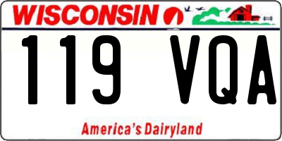 WI license plate 119VQA