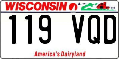 WI license plate 119VQD