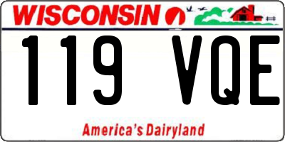 WI license plate 119VQE