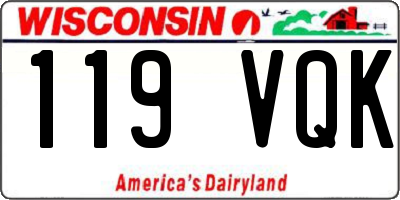 WI license plate 119VQK