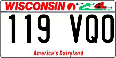 WI license plate 119VQO