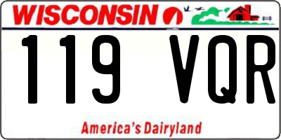 WI license plate 119VQR